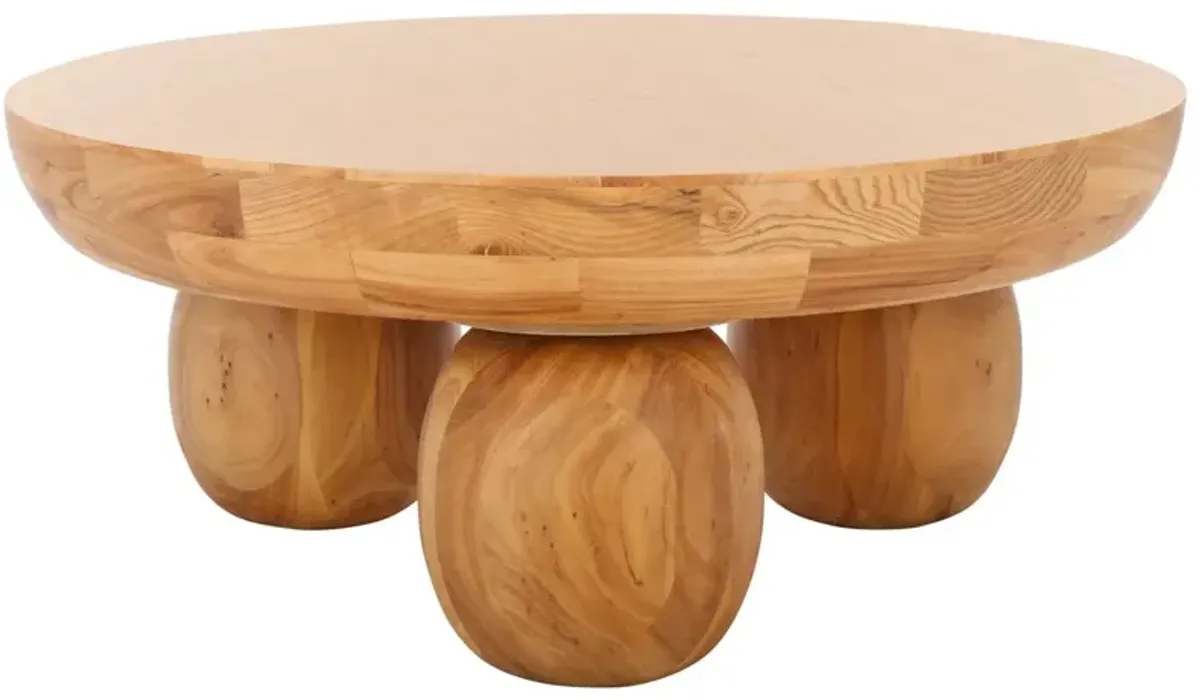 Ivelen 38" Round Elm Sculptural Coffee Table