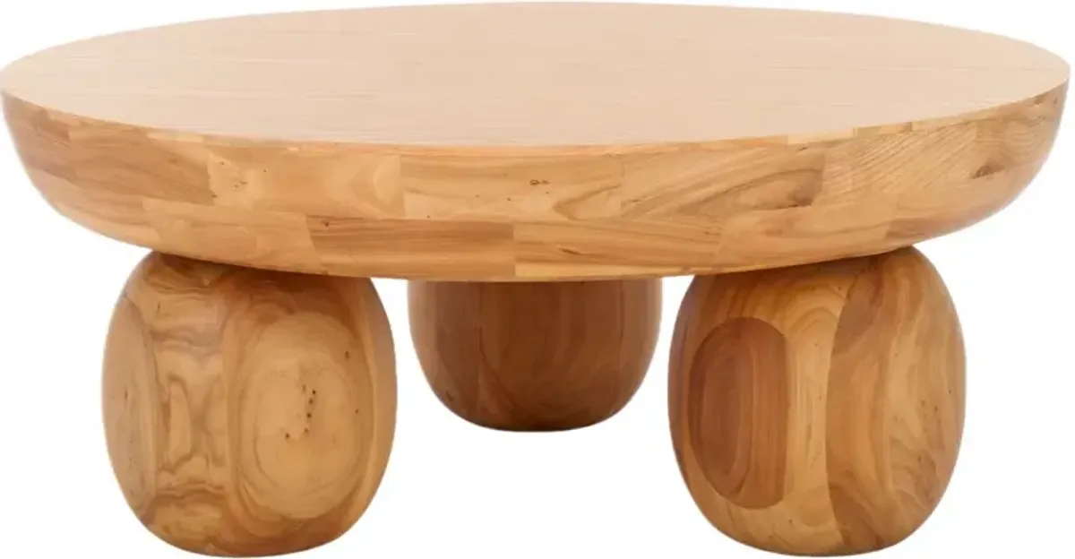 Ivelen 38" Round Elm Sculptural Coffee Table