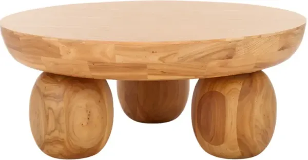 Ivelen 38" Round Elm Sculptural Coffee Table