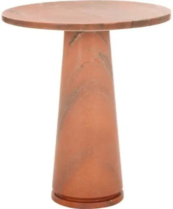 Kedra Tall Marble Accent Table - Brown - 23.5Hx20.5Wx20.5D in