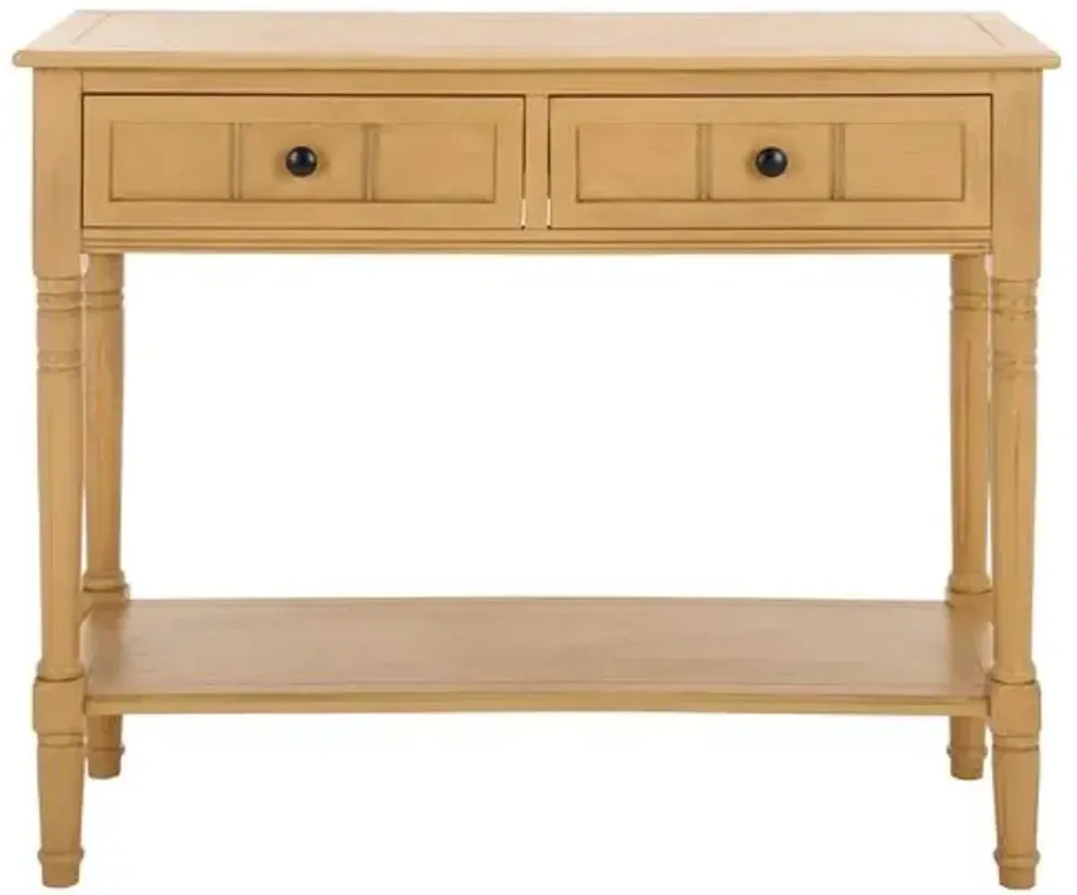 Keirra 2-Drawer Pinewood Console Table - Brown