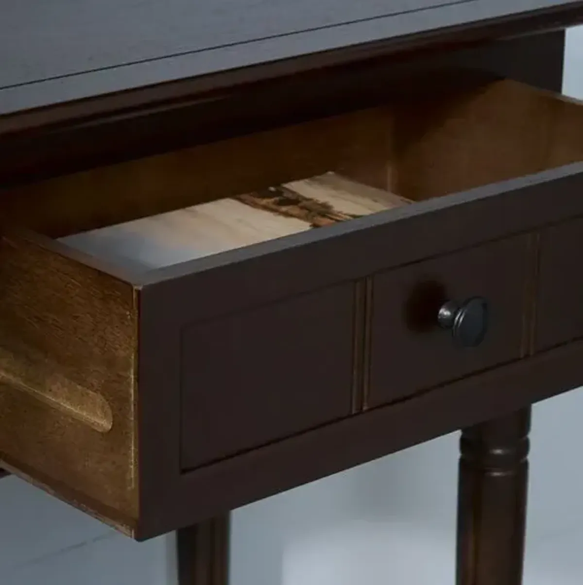 Keirra 2-Drawer Pinewood Console Table - Brown