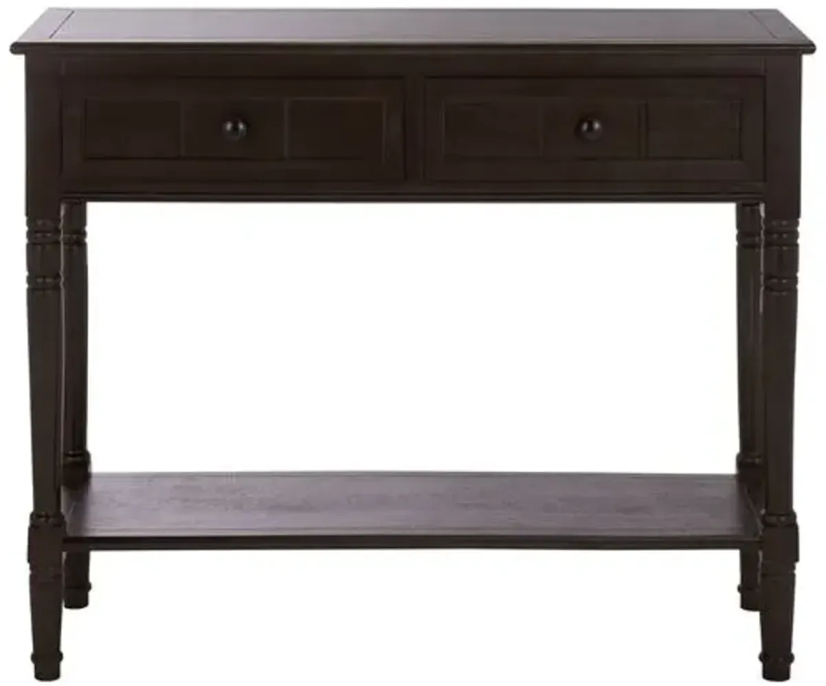 Keirra 2-Drawer Pinewood Console Table - Brown