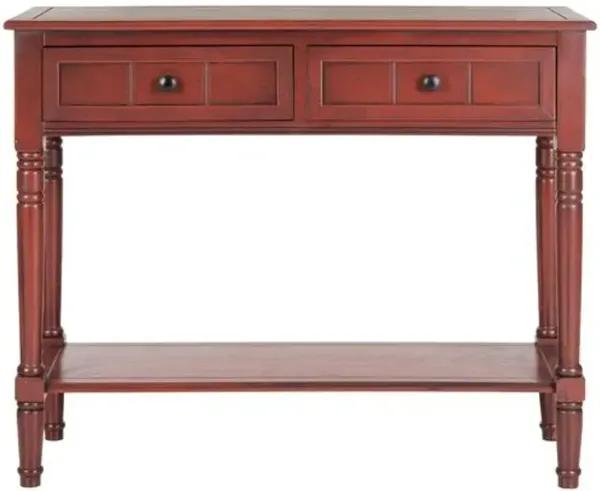 Keirra 2-Drawer Pinewood Console Table - Red