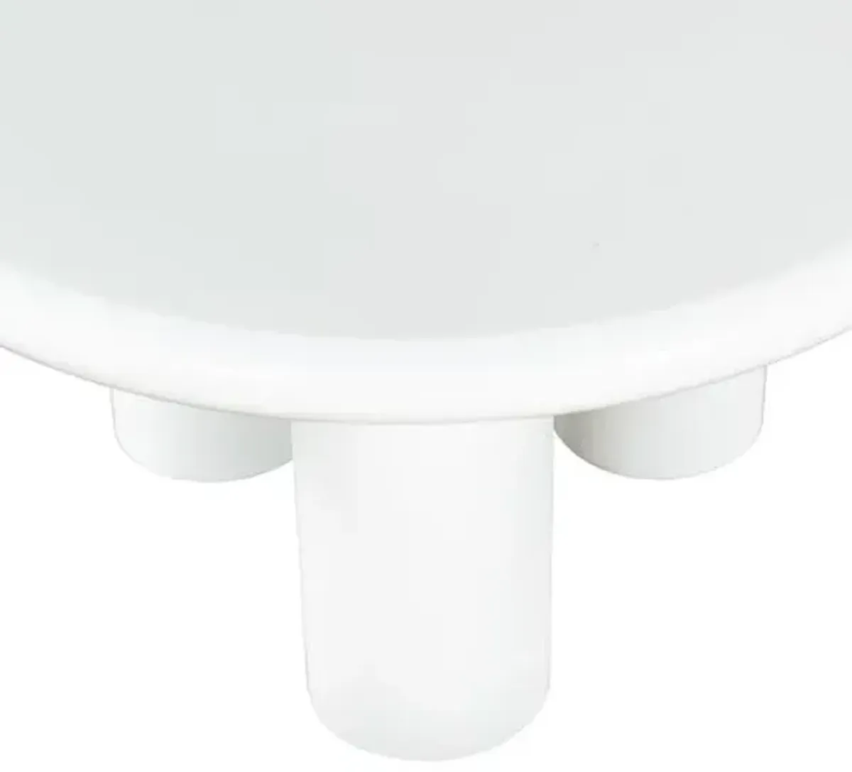Kyraen Round Concrete Coffee Table - White
