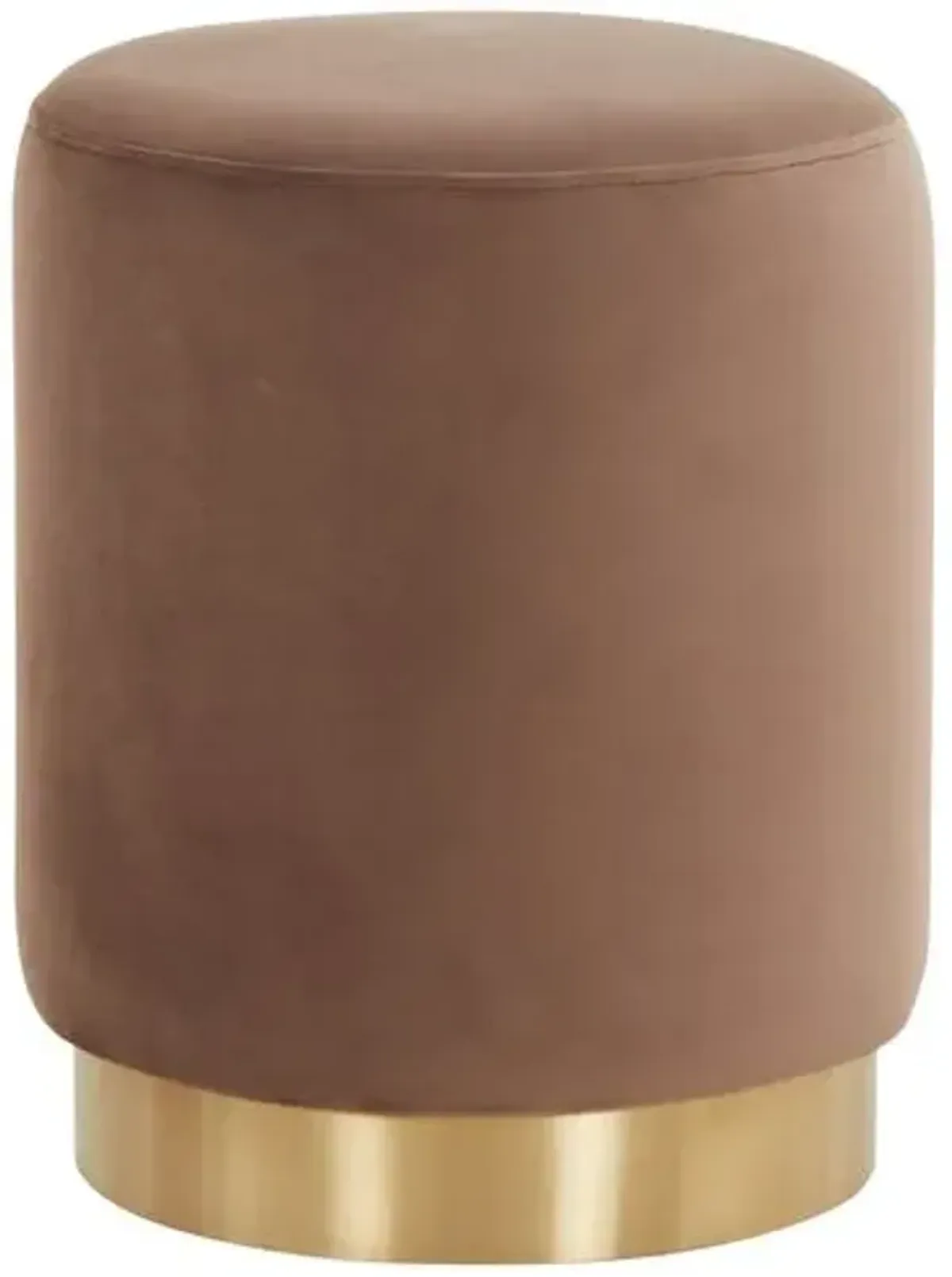 Lairen Performance Velvet Ottoman - Brown