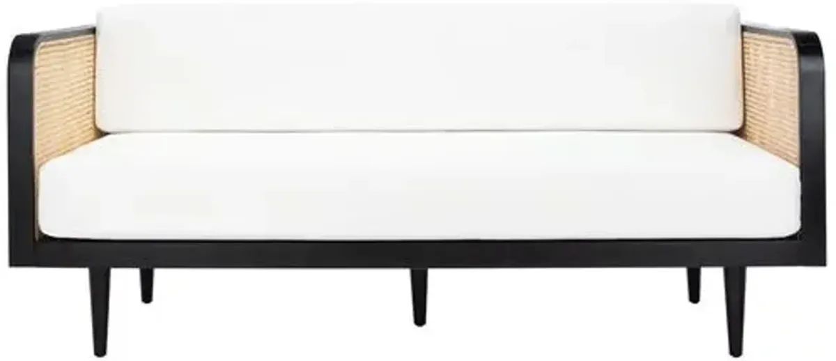 Leiryn French Cane Daybed - Black - Comfortable, Sturdy