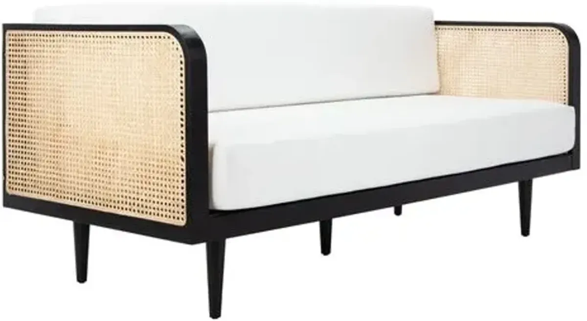 Leiryn French Cane Daybed - Black - Comfortable, Sturdy