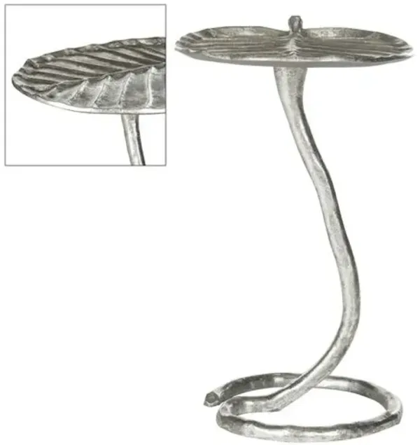 Liana Lily Pad Side Table - Silver