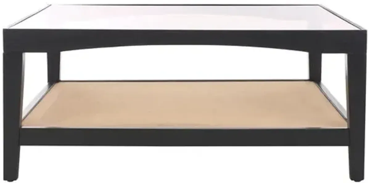 Liore Square Glass Coffee Table - Black