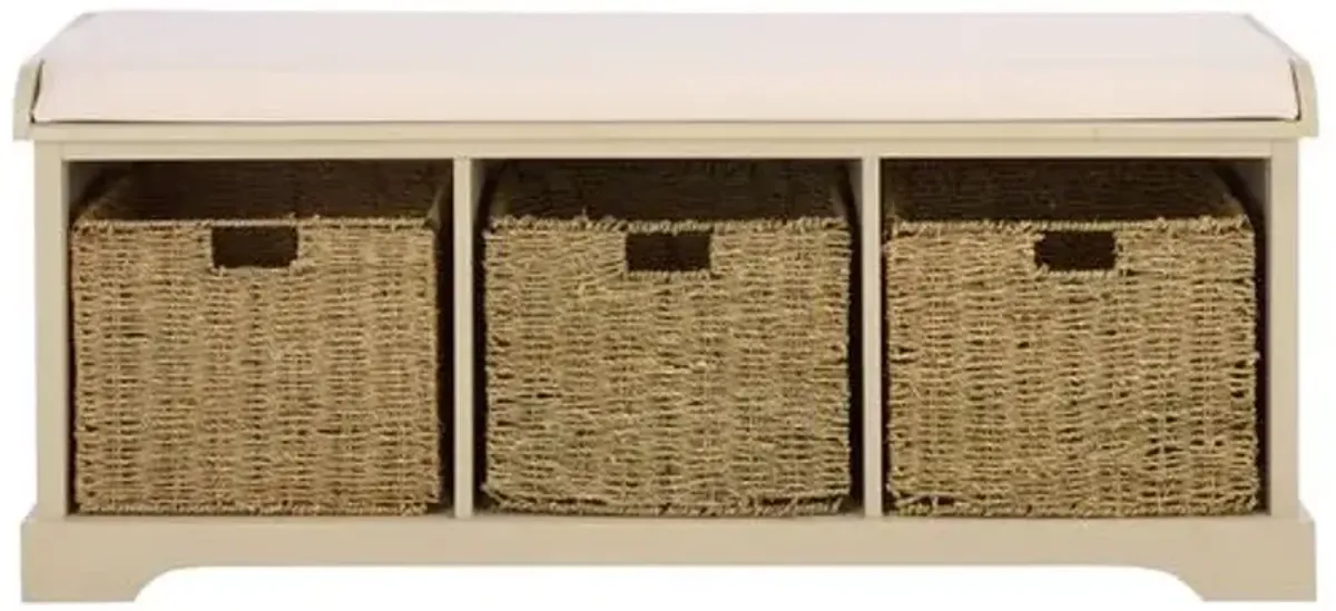 Loren 47"W Storage Bench - Brown