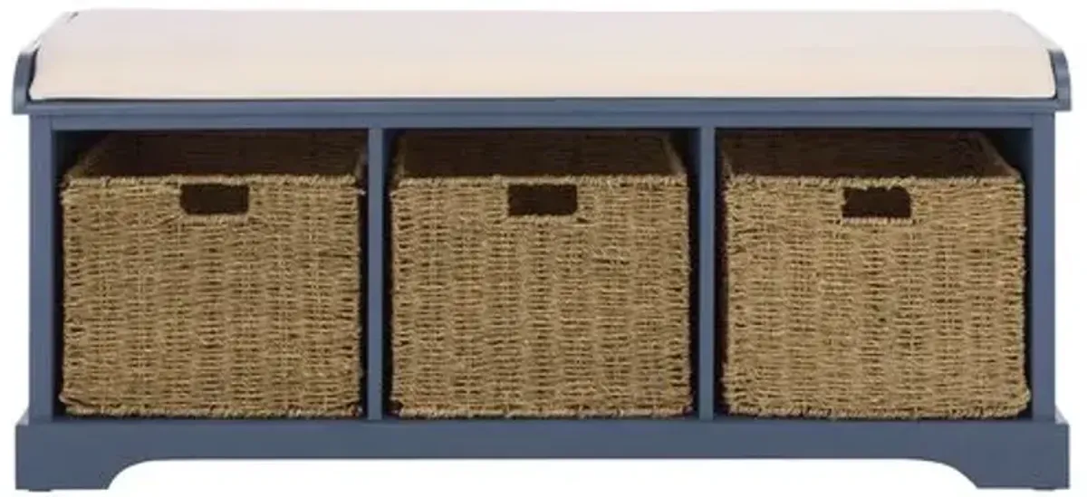 Loren 47"W Storage Bench - Blue
