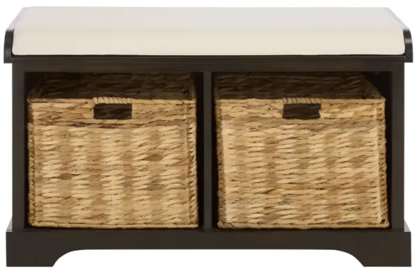 Loren 33"W Canvas Seat Storage Bench