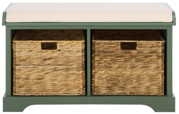 Loren 33"W Canvas Seat Storage Bench