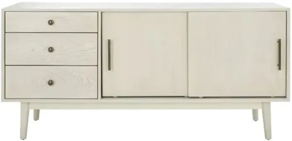 Lyra Mid-Century 3-Drawer 2-Door Media Stand - White