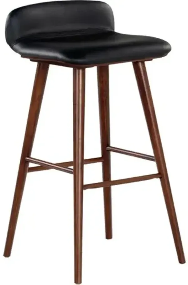Lyron Leather Barstool - Black