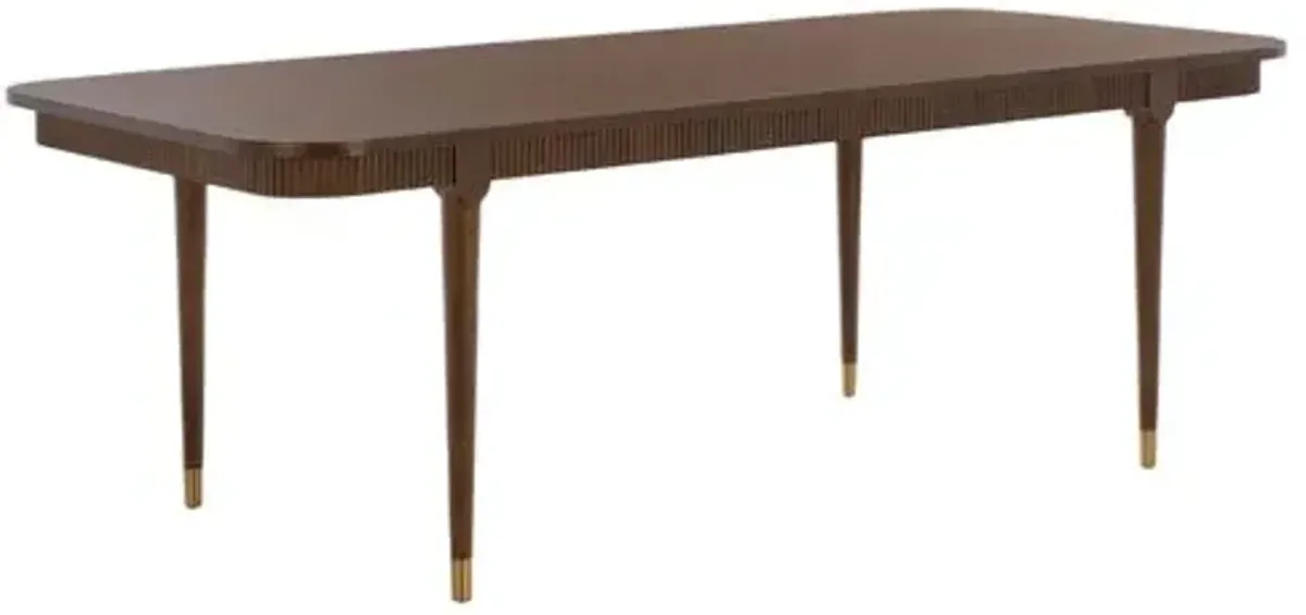 Merith 39"x 90" Dining Table - Walnut/Brass