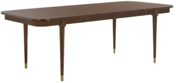 Merith 39"x 90" Dining Table - Walnut/Brass