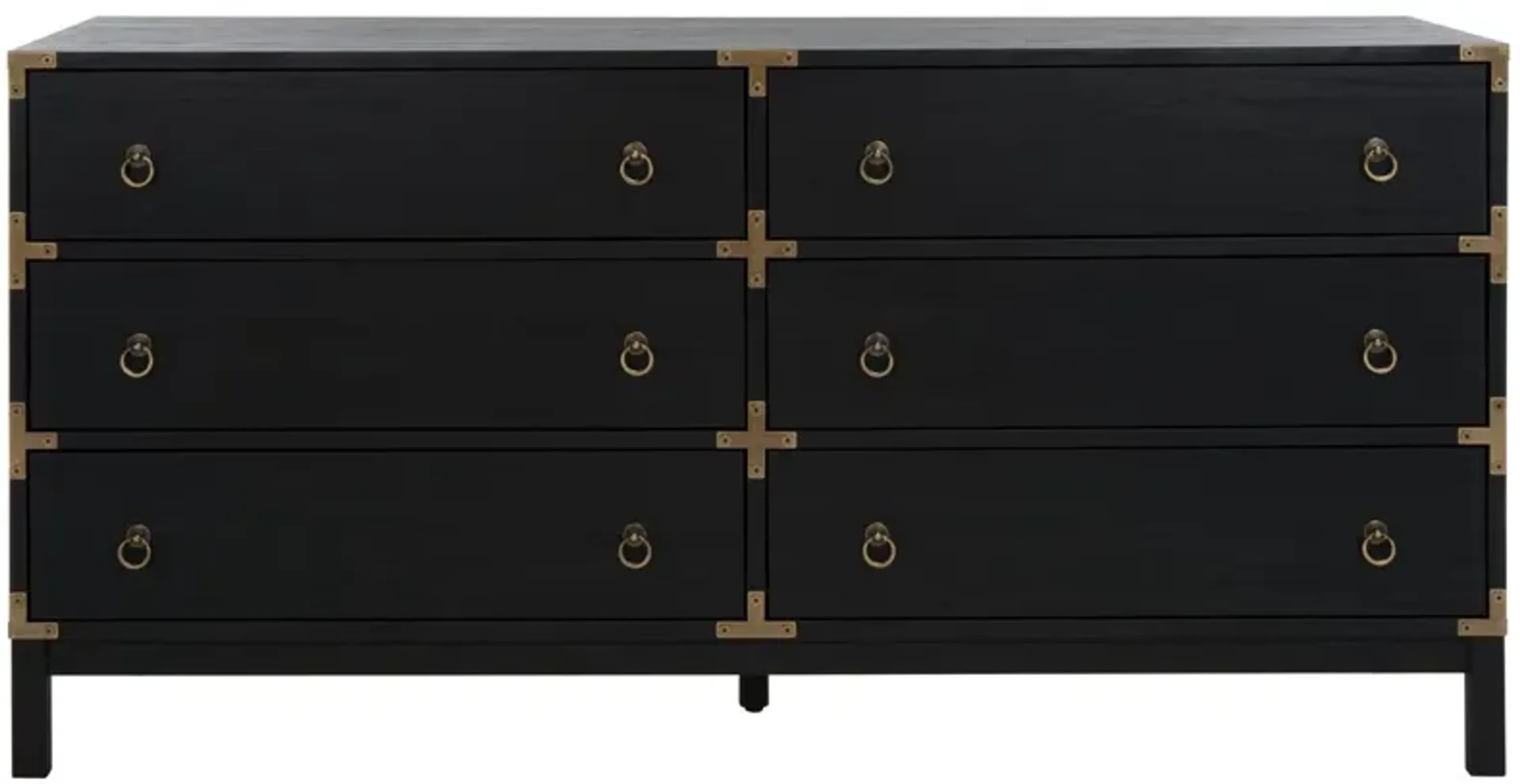 campaign dresser black Mirelle 6-Drawer Its sleek lines and