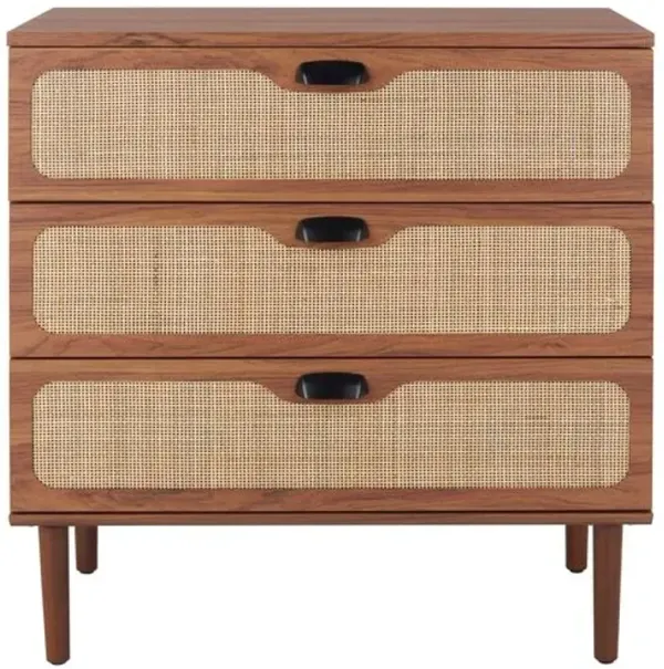 Myronel Rattan 3-Drawer Chest - Brown