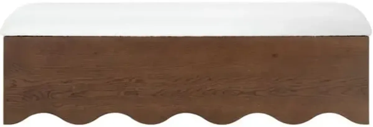 Nerthas Scallop Performance Linen Storage Bench - Brown