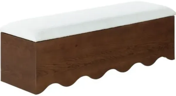 Nerthas Scallop Performance Linen Storage Bench - Brown