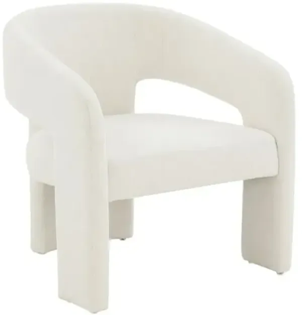 Nymeris Performance Boucle Accent Chair - Ivory, Comfortable, Durable