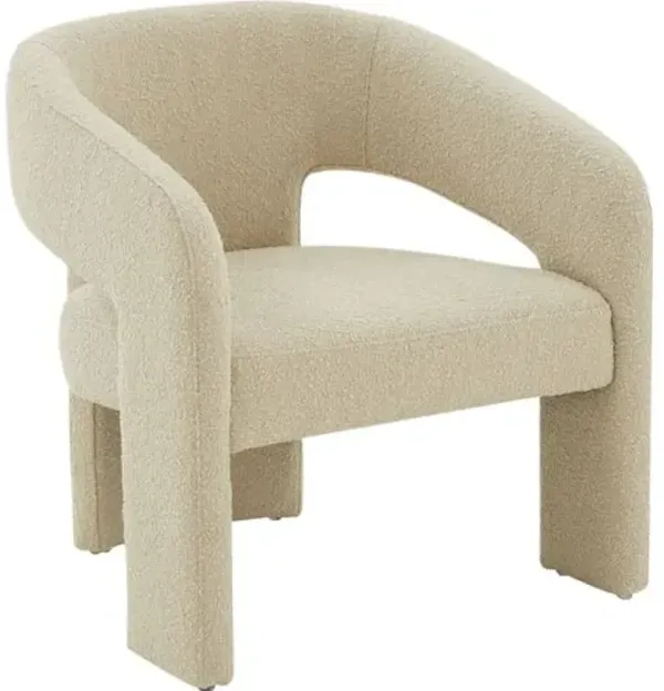 Nymeris Performance Boucle Accent Chair - Brown, Comfortable, Durable