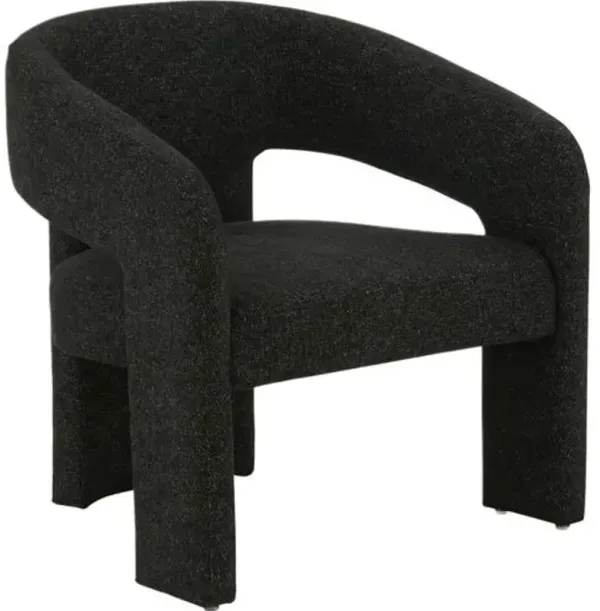 Nymeris Performance Linen Accent Chair - Black, Comfortable, Durable