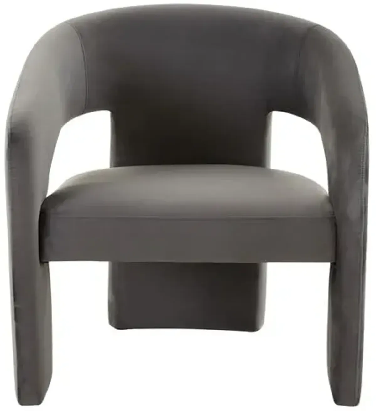 Nymeris Performance Velvet Accent Chair - Gray, Comfortable, Durable