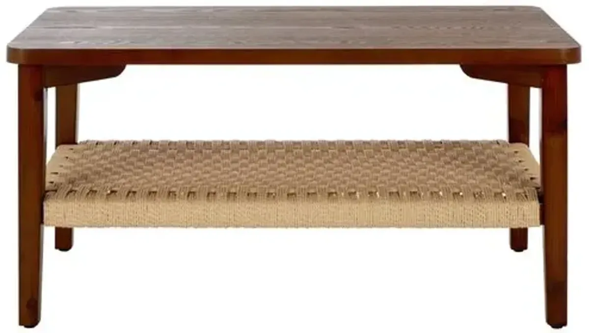Onwen 1-Shelf Rope Coffee Table - Brown