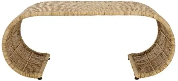 Oriane Waterfall Rattan Coffee Table - Brown