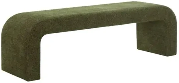 Orivon Chenille Velvet Waterfall Bench - Green