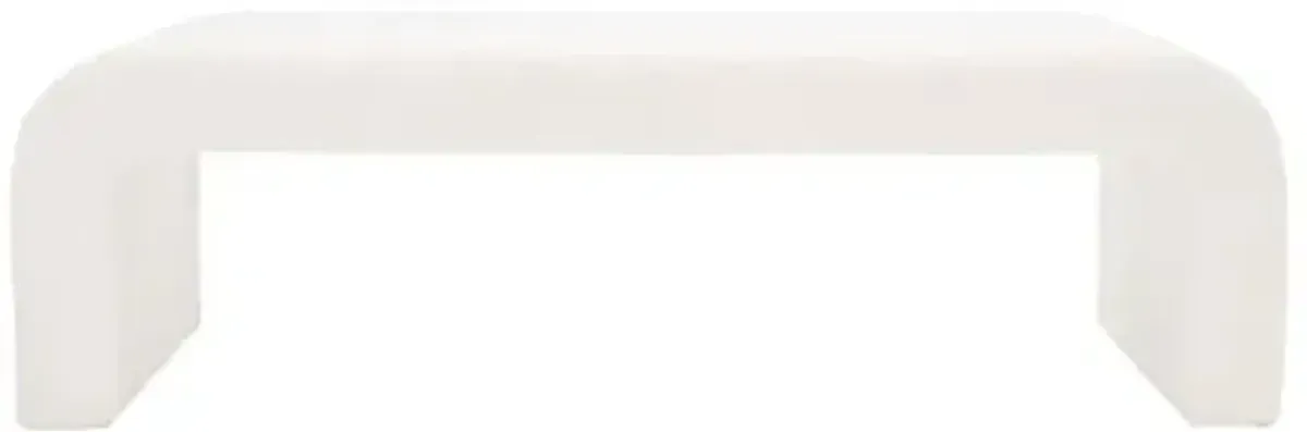 Orivon Faux Shearling Bench - White