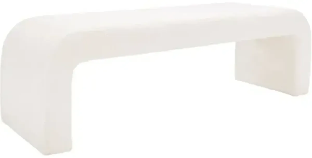 Orivon Faux Shearling Bench - White