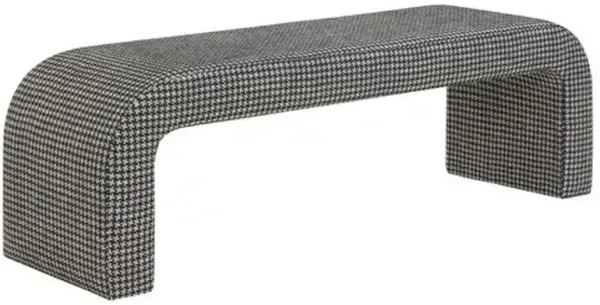Orivon Houndstooth Performance Boucle Bench - Black