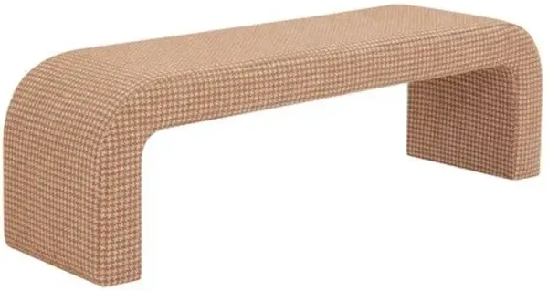Orivon Houndstooth Performance Boucle Bench - Brown