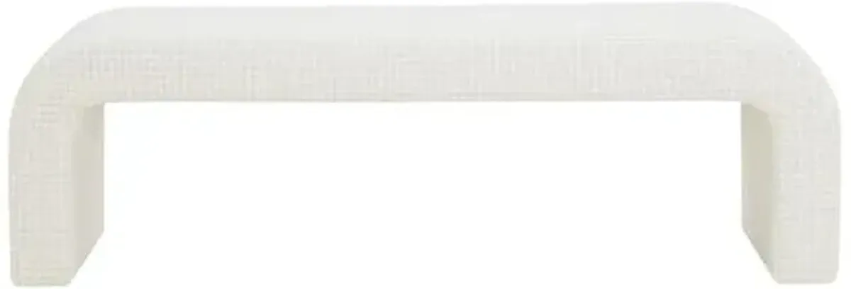 Orivon Houndstooth Performance Boucle Bench - Ivory