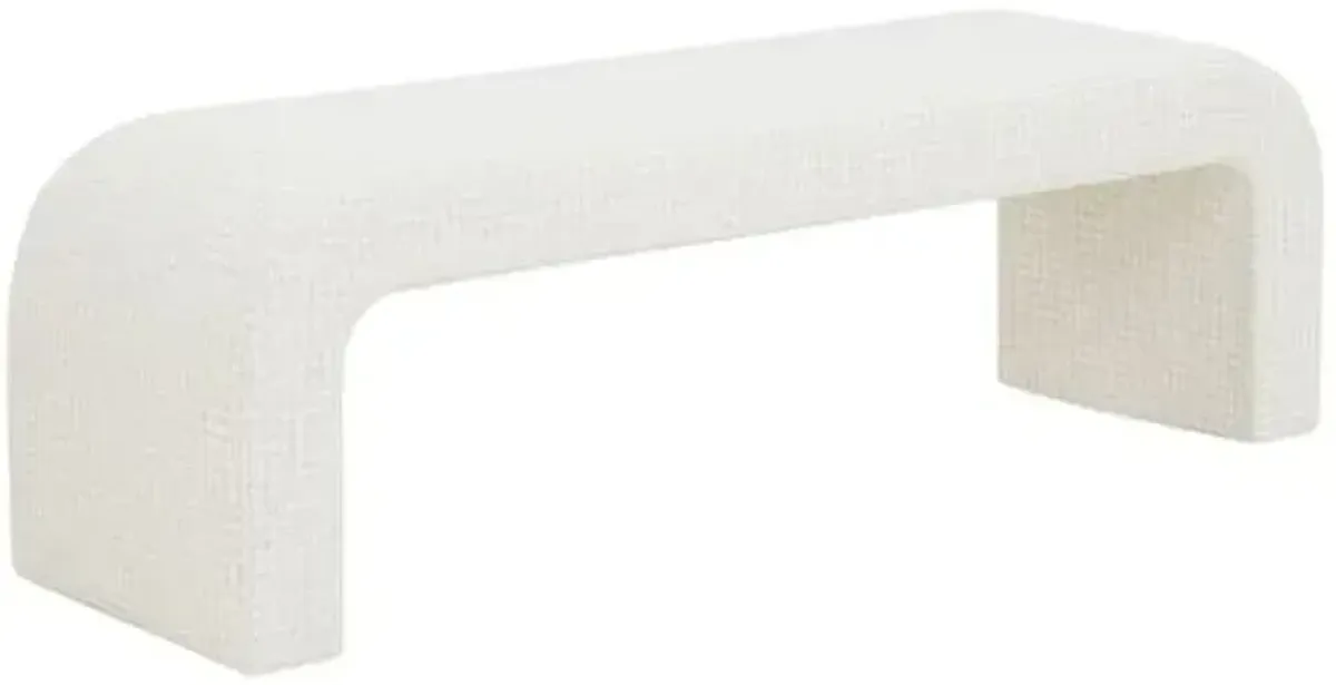 Orivon Houndstooth Performance Boucle Bench - Ivory