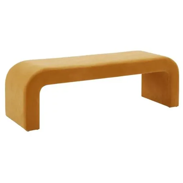 Orivon Performance Velvet Waterfall Bench - Brown