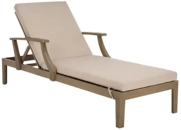 Orvin Eucalyptus Outdoor Chaise Lounge - Natural/Beige - Comfortable, Sturdy, Stylish