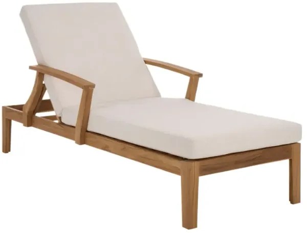 Kairo Teak Outdoor Chaise Lounge, White/Natural Teak