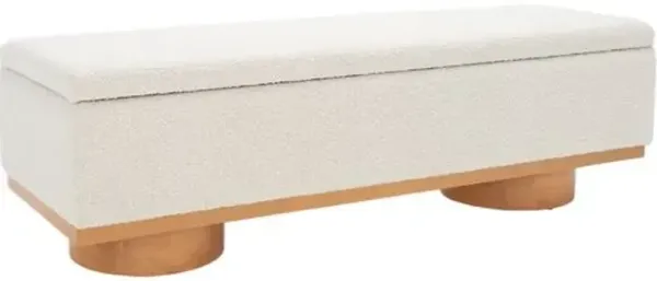 Phyren Performance Boucle Storage Bench - Ivory