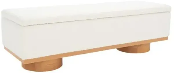Phyren Performance Boucle Storage Bench - Ivory