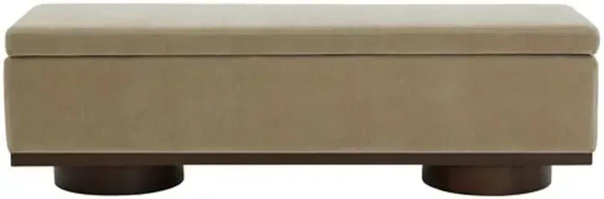 Phyren Performance Velvet Storage Bench - Brown