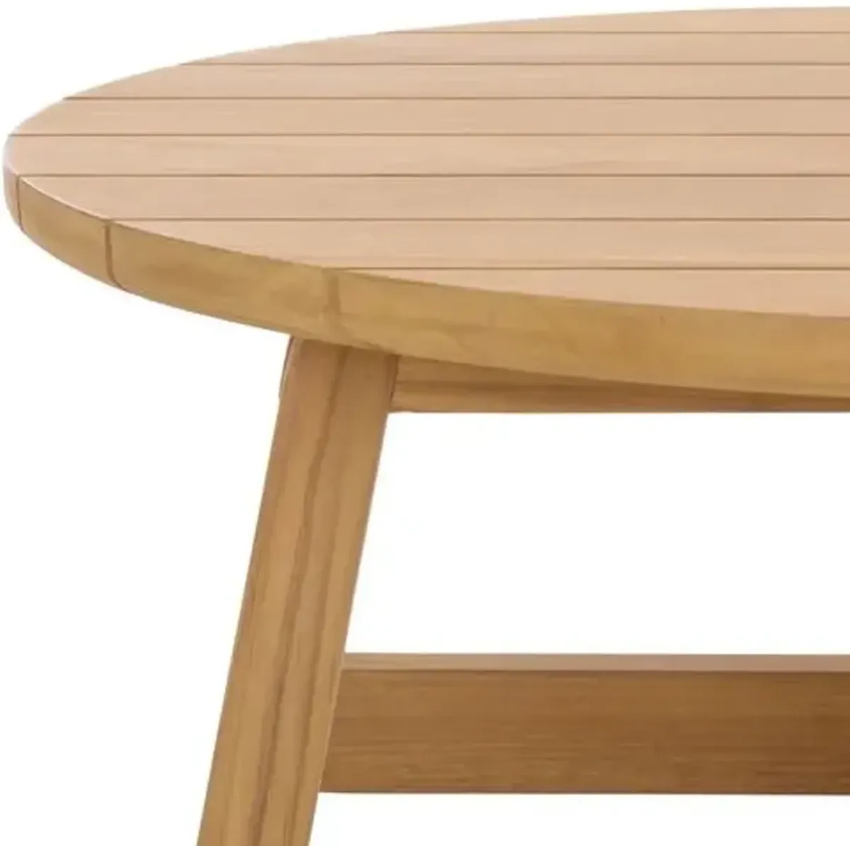 Priselle Teak Outdoor Coffee Table - Natural - Brown