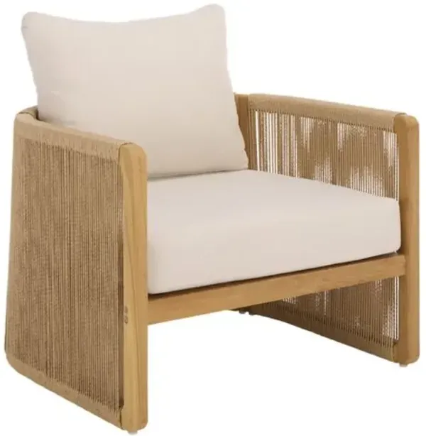 Priselle Teak & Hyacinth Patio Chair - Natural/Beige