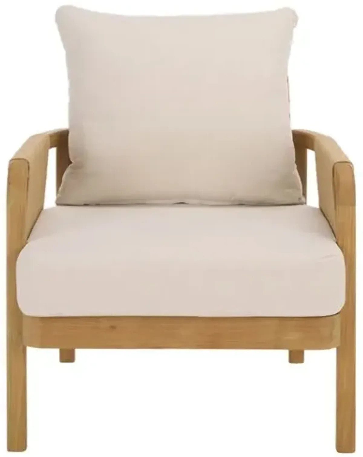 Quenel Outdoor Teak & Hyacinth Lounge Chair - Natural/Beige
