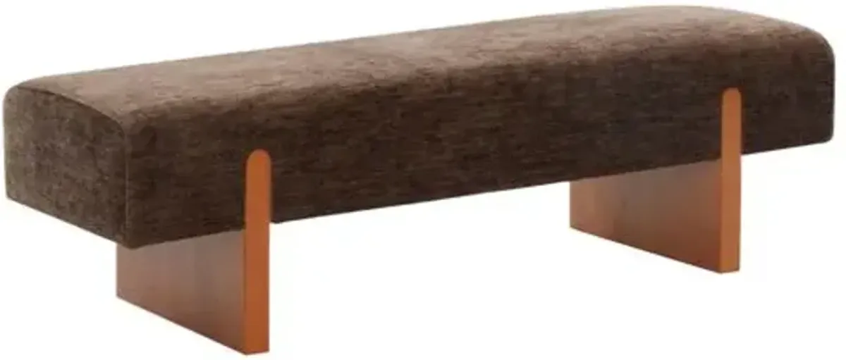 Raelis Chenille Bench - Brown