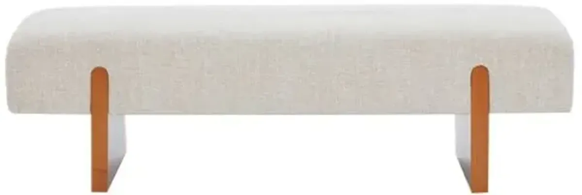 Raelis Chenille Bench - Beige